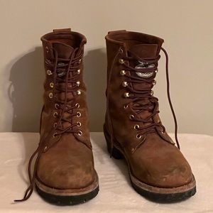 Men’s 8” Logger 10M Georgia Boots. Brown. New laces like brand new.